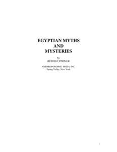 Egyptian Myths and Mysteries