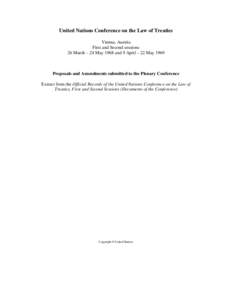 United Nations Conference on the Law of Treaties, volume III, [removed]: Documents of the Conference