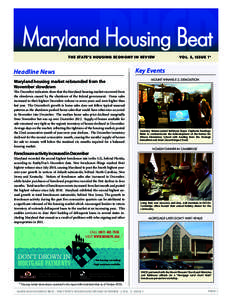 DHCD  Maryland Housing Beat THE STATE’S HOUSING ECONOMY IN RE VIEW