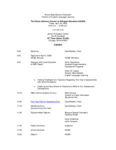 The Illinois Advisory Council on Bilingual Education Agenda[removed]