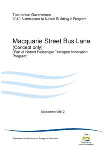 Bus lane / Bus transport / Transportation planning / Hobart / Traffic congestion / Transport / Land transport / Sustainable transport