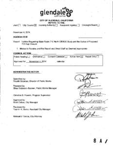 Joint D  City Council [SJ CITY OF GLENDALE, CALIFORNIA REPORT TO THE: