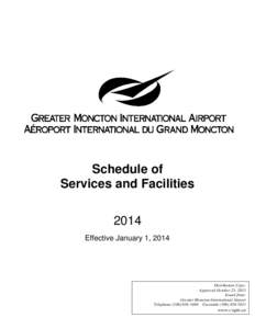 Schedule of Services and Facilities 2014 Effective January 1, 2014  Distribution Copy: