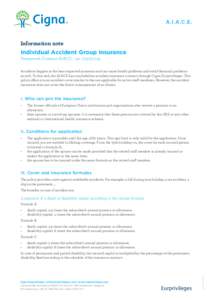 A .I.A .C. E.  Information note Individual Accident Group Insurance Framework Contract AIACE – no[removed]