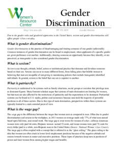 Gender Discrimination http://wrc.msu.edu