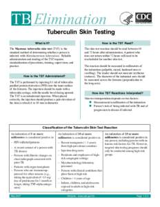 Tuberculin Skin Testing Fact sheet