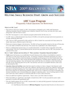 Finance / Business / Credit / SBA ARC Loan Program / Mortgage / United States housing bubble / Home equity line of credit / Mortgage loan / Small Business Administration / Financial economics / Loans