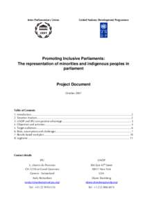 Politics / Identity politics / Minority Rights Group International / Minority group / Inter-Parliamentary Union / United Nations Development Programme / Parliament / Reserved political positions / Anders Johnsson / Minority rights / United Nations General Assembly / Affirmative action