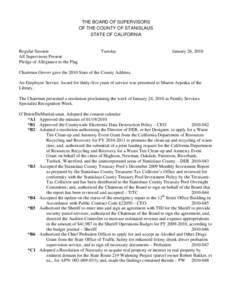 January 26, [removed]Board of Supervisors Minutes