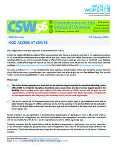 CSW56  Commission on the Status of Women 27 February - 9 March 2012