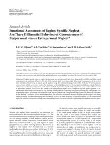 Functional Assessment of Region-Specific Neglect: Are There Differential Behavioural Consequences of Peripersonal versus Extrapersonal Neglect?