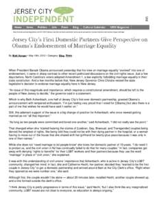 Jersey City’s First Domestic Partners Give Perspective on Obama’s Endorsement of Marriage Equality | The Jersey City Independen