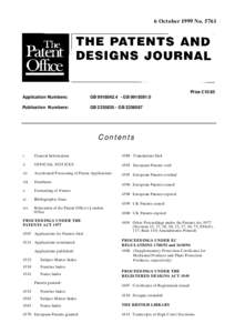 The Patent & Design Journal No. 5761
