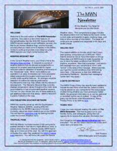 Vol. I No. 6 – July 31, 2008  The MWN Newsletter All the Weather You Need for Memphis and the Mid-South