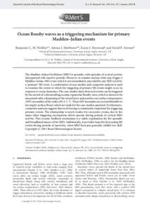 Physical oceanography / Tropical meteorology / Fluid mechanics / Oceanography / Rossby wave / Madden–Julian oscillation / Mixed layer / Kelvin wave / Equatorial waves / Atmospheric sciences / Meteorology / Atmospheric dynamics