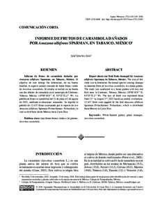 Agron. Mesoam. 27(2):ISSNdoi: http://dx.doi.orgam.v27i2COMUNICACIÓN CORTA  INFORME DE FRUTOS DE CARAMBOLA DAÑADOS