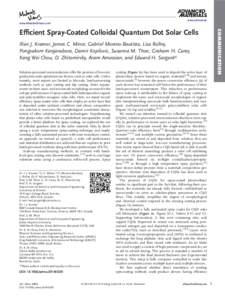 www.advmat.de www.MaterialsViews.com COMMUNICATION  Efficient Spray-Coated Colloidal Quantum Dot Solar Cells