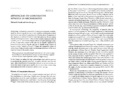 APPROACHES TO COMPARATIVE ANALYSIS IN ARCHAEOLOGY  ©2012 APPROACHES TO COMPARATIVE ANALYSIS IN ARCHAEOLOGY Michael E. Smith and Peter Peregrine