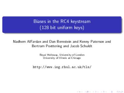 Cryptography / Stream ciphers / RC4 / Keystream