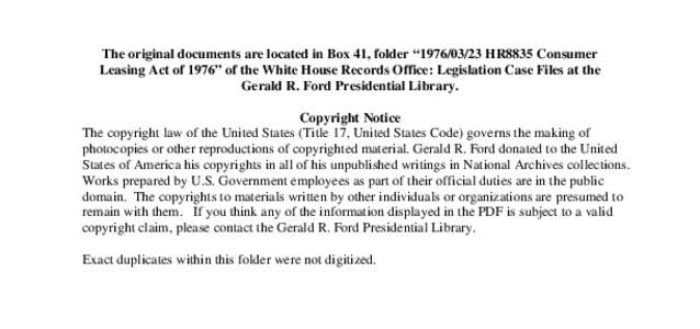 [removed]HR8835 Consumer Leasing Act of 1976