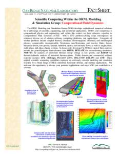 Scientific Computing Within the ORNL Modeling & Simulation Group: Computational Fluid Dynamics The ORNL Modeling and Simulation Group (MSG) develops sophisticated numerical solutions for a wide range of scientific, engin