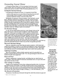 Protecting Stored Water In Hazards of Stored Water (p. 52) we considered what harm stored water could do. Now we’re going to consider what harm can be done to stored water and how to avoid it. (Note: For freeze protect