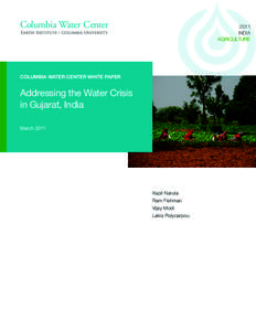 Land management / Irrigation / Hydraulic engineering / Groundwater / Columbia Water Center / Water crisis / Water resources / Agriculture / Aquifer / Water / Hydrology / Water management