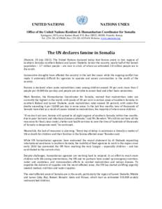 Microsoft Word - 110720_Press Release The UN declares famine in Somalia