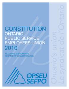 CONSTITUTION ONTARIO PUBLIC SERVICE EMPLOYEES UNION  2010