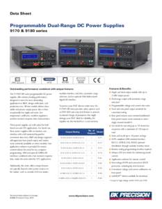 9170, 9180 series Programmable DC Power Supplies