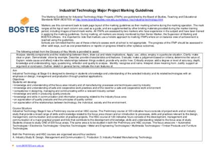 Industrial Technology Marking Guidelines Major Projects Landscape