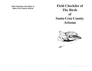 [removed]Field Checklist of the Birds of Santa Cruz County Arizona  Note