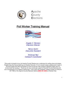 Apache County Elections Poll Worker Training Manual  Angela C. Romero