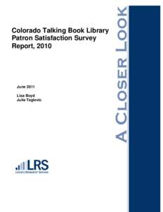 The Colorado Talking Book Library (CTBL) provides free library services to Coloradans of all ages who are unable to read standard print materials due to physical, visual, or learning disabilities