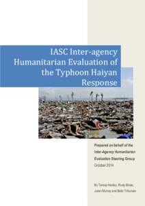 IASC Inter-agency Humanitarian Evaluation of the Typhoon Haiyan Response