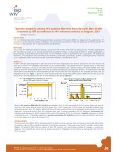 24th IUSTI Europe, Milan, September 4th-6th, 2008  Specific morbidity among HIV positive Men who have Sex with Men (MSM)