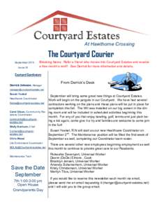 At Hawthorne Crossing  The Courtyard Courier September 2014 Issue IX