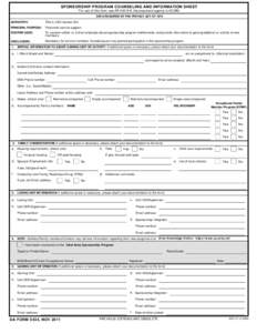 SPONSORSHIP PROGRAM COUNSELING AND INFORMATION SHEET For use of this form, see AR; the proponent agency is ACSIM. DATA REQUIRED BY THE PRIVACY ACT OF 1974 AUTHORITY:  Title 5, USC Section 301.