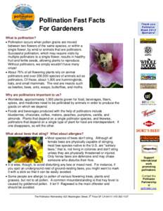 Pollination Fast Facts For Gardeners Thank you Pollinator Week 2012