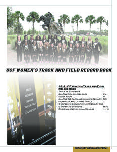 UCF Women’s Track and Field Record Book[removed]UCF Women’s Track and Field Record Book Table of Contents 	 1