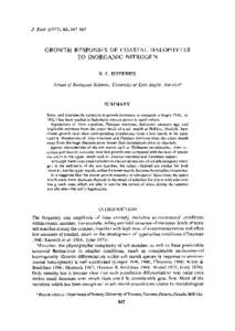 Growth Responses of Coastal Halophytes to Inorganic Nitrogen