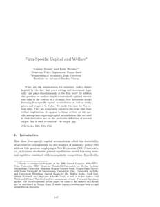 Firm-Specific Capital and Welfare