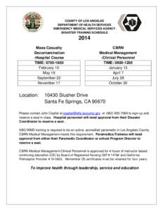 Microsoft Word[removed]Mass Casualty Decontamination and CBRN Schedule