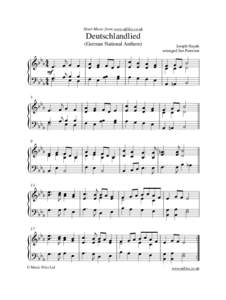 Sheet Music from www.mfiles.co.uk  Deutschlandlied (German National Anthem)  b