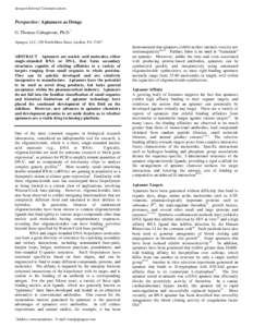 Aptagen Internal Communications  Perspective: Aptamers as Drugs G. Thomas Caltagirone, Ph.D.* Aptagen, LLC, 250 North Main Street, Jacobus, PA 17407