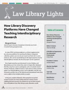 Law Librarians’ Society of Washington, D.C. | VolumeLaw Library Lights How Library Discovery Platforms Have Changed Teaching Interdisciplinary