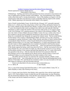 Surnames / Affidavit / Joseph McDowell /  Jr. / Griffith Rutherford / Genealogy / Military personnel / Irish people / Evidence law / Notary / Murphy