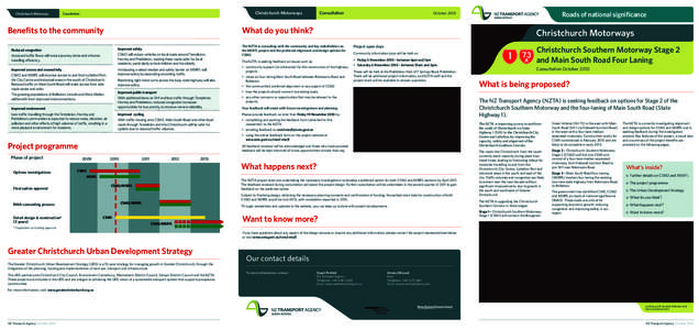 Christchurch Motorways  Christchurch Motorways Consultation