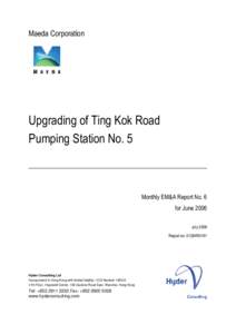 Maeda Corporation  Upgrading of Ting Kok Road Pumping Station No. 5  Monthly EM&A Report No. 6