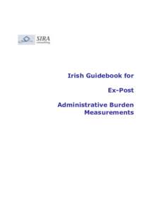 Irish Guidebook for Ex-Post Administrative Burden Measurements  Contents